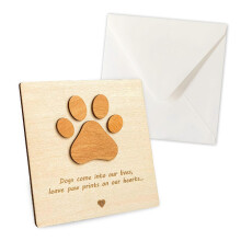 Biglietto commemorativo in legno per animali domestici, ricordo per la perdita di un cane, regalo di conforto e condoglianze.