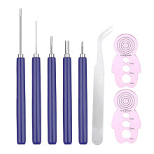 Set di 8 strumenti per quilling, penna ad ago scanalato e arricciacarte con pinzette per lavori di carta.