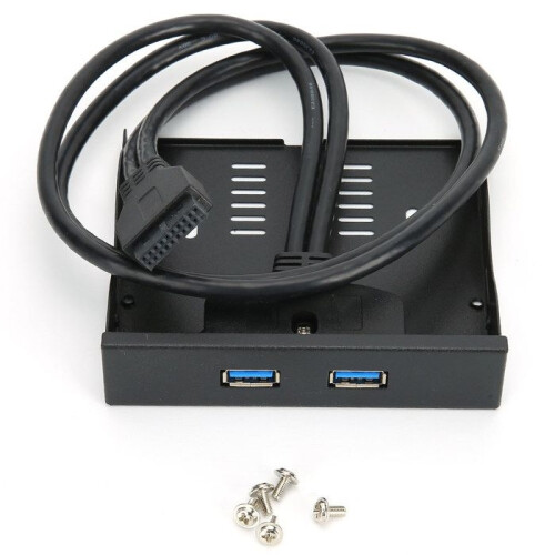 Front panel for USB 3.0 floppy disk bay for 3.5-inch 19-pin floppy disk to 2 USB 3.0 hub interfaces