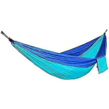 Amaca da campeggio per esterni, 268x140 cm, in nylon paracadute, portata 200 kg, include borsa e cinghie per il trasporto, colore blu.