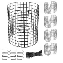 Reinforced Metal Mesh Tree Guard with Stakes and Ties for Plant Root Protection