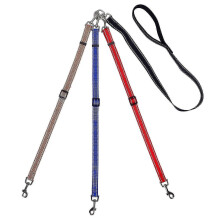 Guinzaglio per cani regolabile a 3 vie con inserti riflettenti, ideale per passeggiate e addestramento, per il controllo di 1-3 cani.