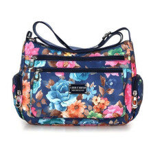 Women's Handbag, BYONDSELF, Multiple Pockets, Adjustable Shoulder Strap, Colorful Flowers