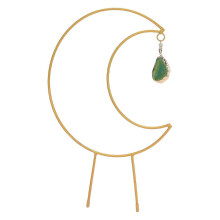 Moon Shape Plant Trellis for Potted Plants, Golden Iron Climbing Frame for Indoor Vines