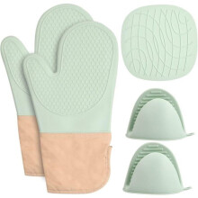 Silicone Oven Mitt, Heat Resistant, Waterproof Kitchen Oven Mitts, PZCC Oven Mitts