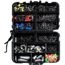 177-piece Fishing Accessory Kit: Hooks, Plugs, Baits, Glitter with Box Aw57937