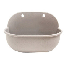 Maceta colgante semicircular de resina con drenaje para decoración de jardines verticales.