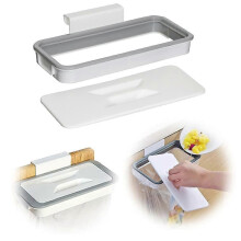 Porta sacchi della spazzatura portatile con coperchio, ideale da appendere, per cucina, armadi e camper.