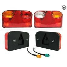 Pair of Rear Lights for Truck, Trailer, Van, Caravan with Round Connectors