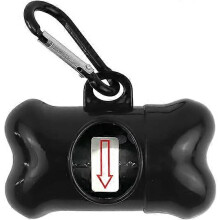 Dispenser per sacchetti per escrementi con moschettone in metallo, sacchetti per rifiuti grandi in EPI a prova di perdite, 33x23 cm