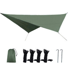 Ultralichte legergroene campingmat 320x250cm waterdicht, vochtbestendig en zonwerend Oxford-materiaal