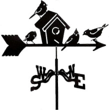 Outdoor Garden Weather Vane, Stainless Steel with Anti-Rust Coating for Roof or Wall
