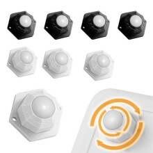 Casters - Mini Self-Adhesive Casters - 100kg Load Capacity - Swivel - Pack of 8