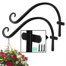 Wall Plant Hangers Outdoor, 2-Pack 12 Inch Heavy Duty Wrought Iron Bracket for Hanging Planters