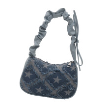 Modern Handbag with Adjustable Strap-blue fivepointed
