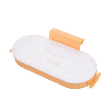 Trash Bag Holder with Lid, Hanging Storage Rack for Kitchen Cabinet, Plastic Bin Accessory