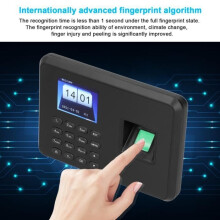 Fangming Time and Attendance Machine, 2.4-inch Color TFT Biometric Display, Commercial Time Clock, EU Plug, Black