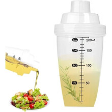 200ml Plastic Salad Dressing Shaker, Sauce Mixer for Salads and Marinades - Graduated Dressing Mixer - Leak-Proof