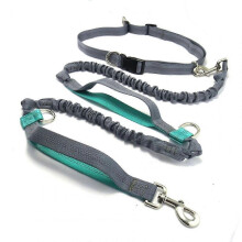 Cintura elastica riflettente regolabile in nylon per cani, ideale per correre e camminare, con mani libere.