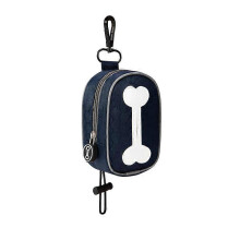 Porta sacchetti per escrementi di cane morbido con cerniera, dispenser impermeabile e clip elastica per guinzaglio.