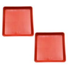 Square Plant Pot Drip Trays Set of 6, 22x22cm Plastic Saucers for Succulent Flower Planting with 2 Movable Base Trays