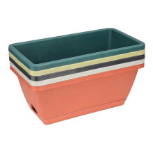 Plastic Window Trough Planter Box 36cm Long with Drainage Holes for Outdoor Garden
