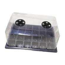 24-Cell Nursery Seedling Tray with Adjustable Vents and Drainage Holes, Reusable PP Propagation Tray for Flowers Vegetables