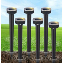 Verpakking van 6 stuks op zonne-energie werkende mollenverjagers, slangen-, stinkdier-, woelmuis-, grondeekhoorn-, gordeldier-, konijn-, mar