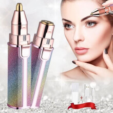 2-in-1 Eyebrow and Facial Hair Remover for Women with Two Heads for Lips, Nose, and Face - Electric Epilator for Women