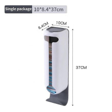 Contenitore organizer per sacchetti di plastica con coperchio, dispenser a parete per cucina e bagno, grande capacità, Lithopone e grigio