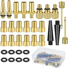 Set of 32 bicycle valve adapters, AV DV SV, bicycle valve adapter, accessory kit for all bicycle pumps.