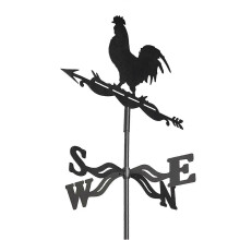 Rooster Weather Vane Metal Wind Direction Indicator with UV Resistant Coating for Garden Patio