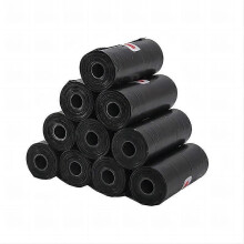 Dog Poop Bags for Pets, 31.5x22 cm Disposable Waste Bags, Pack of 5, Black