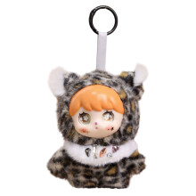 Charming Leopard Pattern Doll Key Ring User Friendly-Black