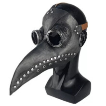 Realistic Latex Long-Beak Cosplay Mask for Halloween - SALUTUYA - Black - Adult - Unisex