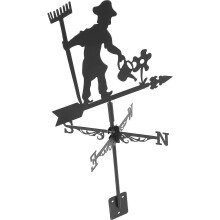 IJzeren windwijzer voor dakmontage, zwart, 68 cm, voor in de tuin