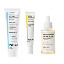 Confezione da 3 creme contorno occhi Revive per viso e collo, con probiotici e retinolo, complesso peptidico antirughe e bakuchiol per una p