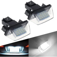 LED Car License Plate Lights 12V 3528SMD 6500K Xenon White Taillights for Peugeot 206 207 306 2pcs