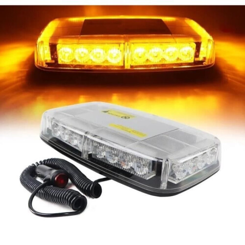 24 LED Warning Light Roof Strobe Light Bar with Magnetic Base