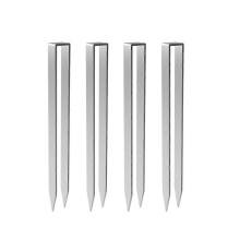 Ancoraggi a U in acciaio inox per archi di rose, set da 4, argento