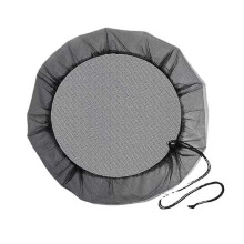 Reusable Rain Barrel Mesh Cover with Drawstring, Compatible with Standard Barrels for Leaf & Debris Filtration