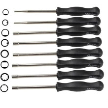 8-Piece Carburetor Adjustment Tool Set / Adjustment Screwdriver with Pac-Man Bit / Single D / Double D / Hexagon / 21-Tooth Splinter