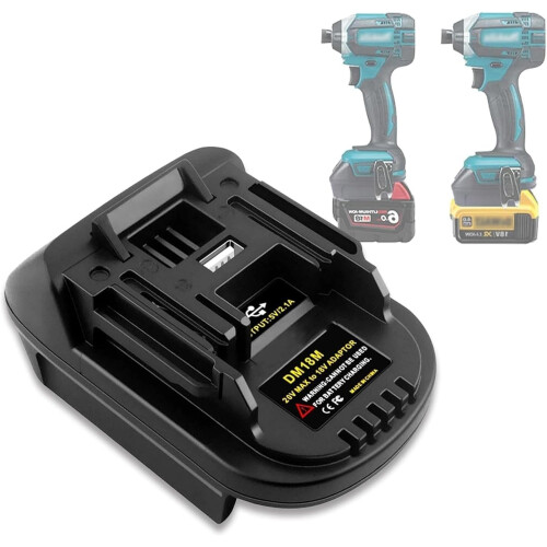 DM18M Συμβατό με Dewalt για προσαρμογέα Makita, προσαρμογέα φορτιστή τηλεφώνου USB Συ