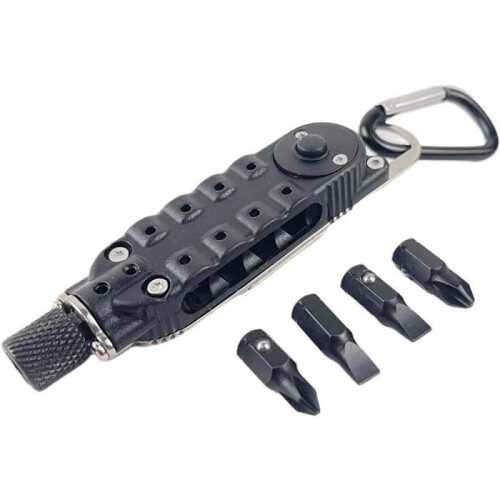 Multifunctional screwdriver keychain - ZVD - Mini tool with LED light, bottle opener