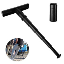 Sgabello telescopico portatile pieghevole per attività all'aperto con base in gomma antiscivolo, altezza regolabile da 60 a 70 cm.