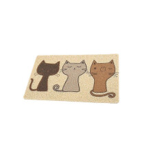PVC Cat Litter Mat with Trapping Design, 40x60cm Waterproof Pet Feeding Pad