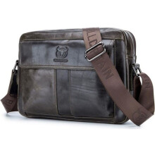 Shoulder bag - BULLCAPTAIN - B060 - Genuine leather - Dark brown - Large capacity
