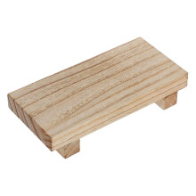 Vassoio organizzatore in legno rustico beige 19x9x4 cm per bagno cucina