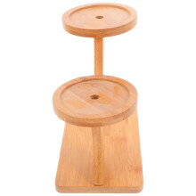 Supporto rustico in bambù a più livelli per piccoli vasi da interno, organizer da scrivania per davanzale 16x9x6,5 cm