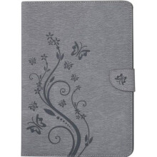 For Samsung Galaxy Tab A 9.7 SM-T550 Tablet Case Flip Cover Gray Butterflies PU Leather Wallet Protective